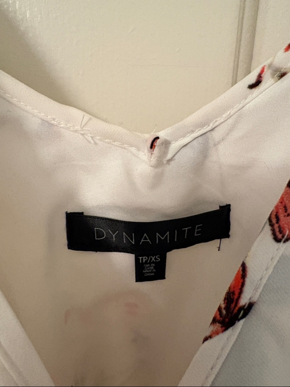 Dynamite White Floral Maxi Dress with Red and Blue Accents - Picture 4 of 4